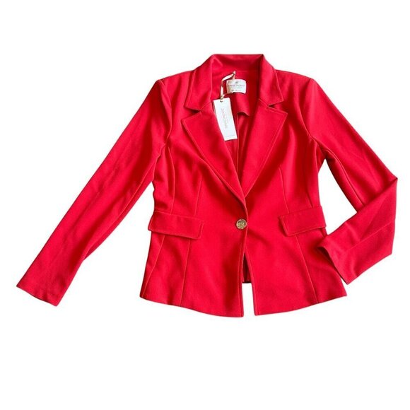 Rinascimento Jackets & Blazers - Rinascimento Giacca One-Button Closure Jacket Blazer Coral Red Medium Womens NWT
